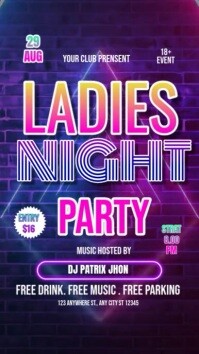 Neon Ladies Night party Indaba yaku-Instagram template