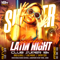 Neon Latin Night Event Instagram Post template