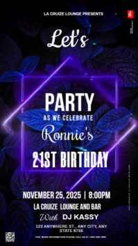Neon Let's Party  Instagram Story template