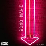 Neon Light Mixtape Cover  Album Cover template