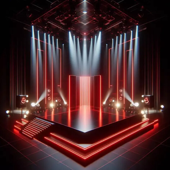 Controllable Led Lights Stage Background Neon light stage background Template | PosterMyWall