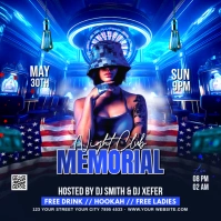 Neon  Memorial Day Party Instagram Post template