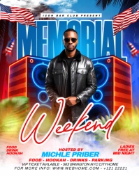 Neon Memorial Day Weekend Party  Poster/wallboard Plakat/vægtavle template