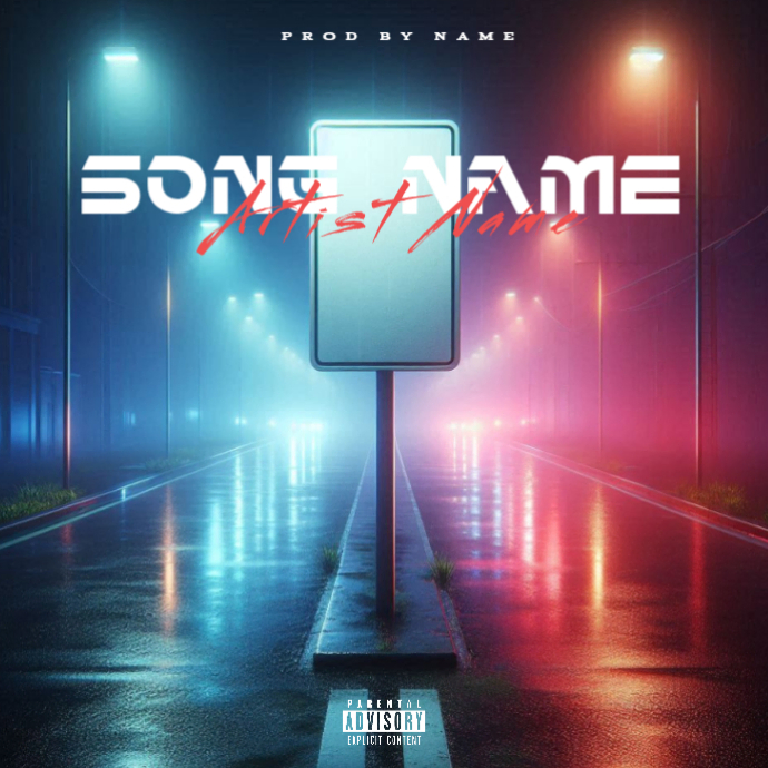 Copy of Neon Music Album Cover Album Cover | PosterMyWall