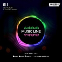 Neon Music Cover Album Cover template
