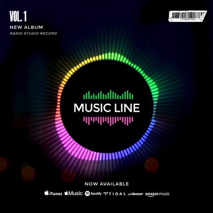 Neon Music Cover Album Cover Ikhava ye-Albhamu template