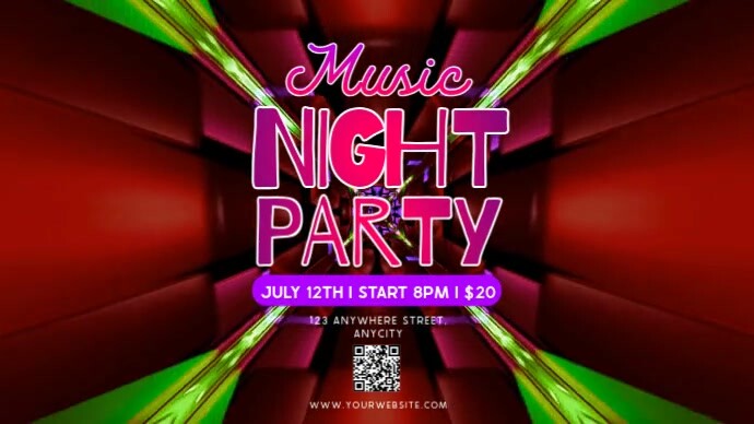 Neon Music Night Party Pos Twitter Iphosti le-Twitter template