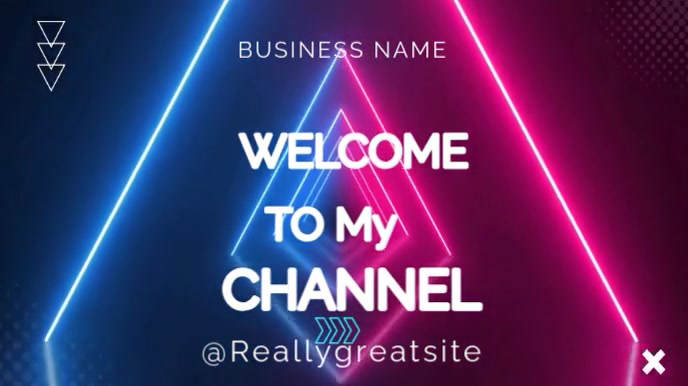Neon Neon Color Welcome To My Channel  Digital Display (16:9) template