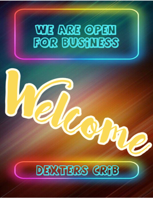 Neon Neon Welcome  Flyer (us Letter) template