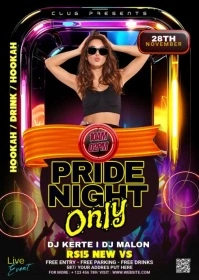 Neon Night Club Flyer A6 template