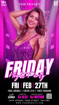 Neon Night Party Instagram Reel template