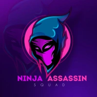 Neon Ninja Gamer Logo template