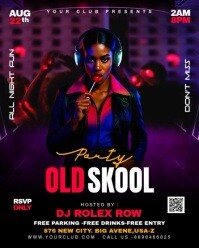 Neon Old School Party Instagram Portrait template