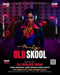Neon Old School Party Instagram Portrait template