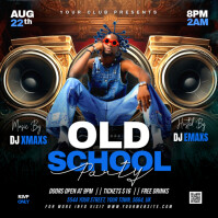 Neon Old School Party Instagram Post template