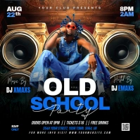 Neon Old School Party Instagram Post template