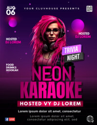 neon party Flyer (US Letter) template