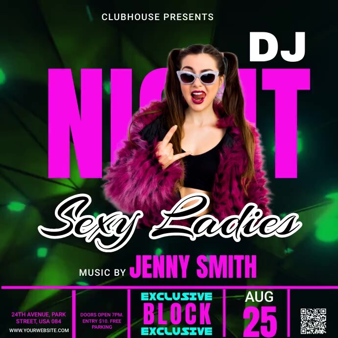 Neon party/retro party/disco night Template PosterMyWall