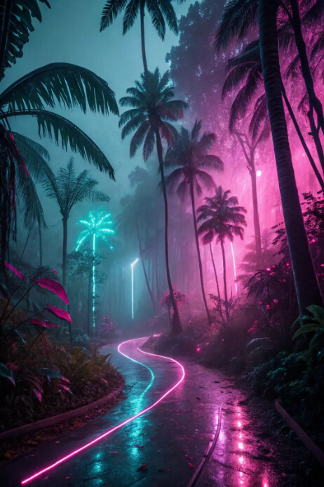 Neon Party Template Плакат