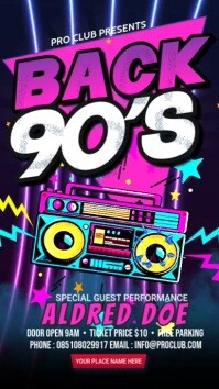 Neon Party Video Instagram Story template