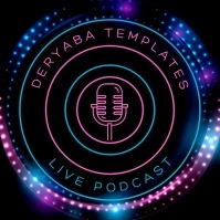 Neon Podcast Microphone Video Logo Maker template