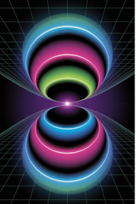 Neon Portal Horizon Poster template