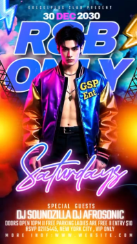 Neon Premium R&b Night Club Party Template Instagram Reel