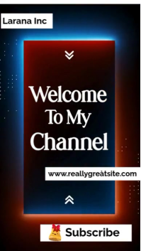 Neon Red And Blue Neon Welcome To My Channel Intro Screen Template  Digital Display (9:16)