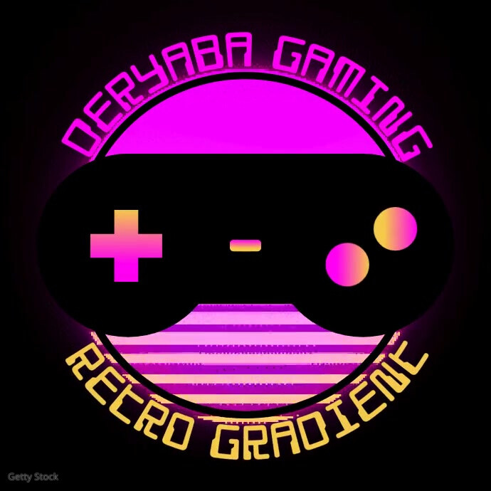 Neon Retro 80's Gamepad Video Logo Maker Neon Logotyp template