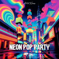 Neon Pop Party Albumhoes Template