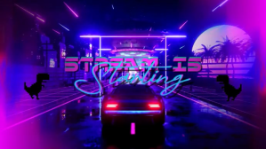 Neon Retro Futuristic Stream Starting Overlay template