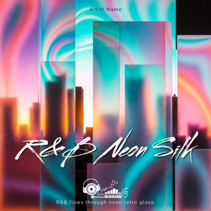 Neon Retro Glassmorphism R&B Template | PosterMyWall