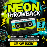 Neon Retro Throwback Publicação no Instagram template