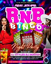 RnB Bingo Night Party Instagram Portrait Template