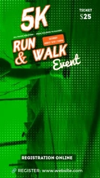 Neon Run Wild: 5k Race Reel Promo Template For Social Media Instagram Reel Instagram-Reel