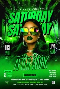 Green After Work Party Póster Template