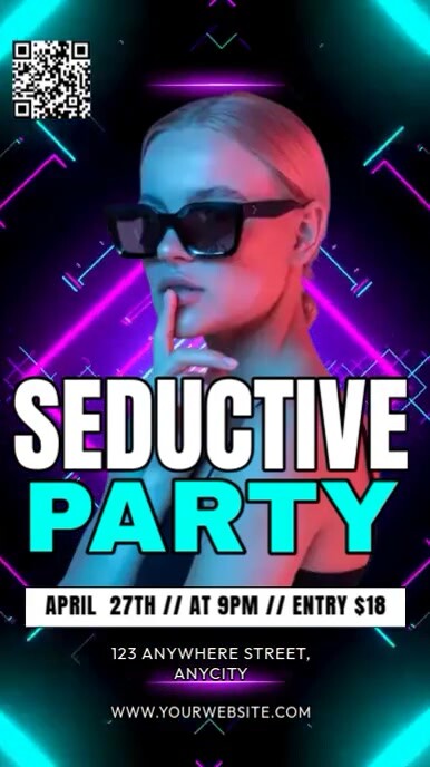 Neon Seductive Party Reel Instagram template