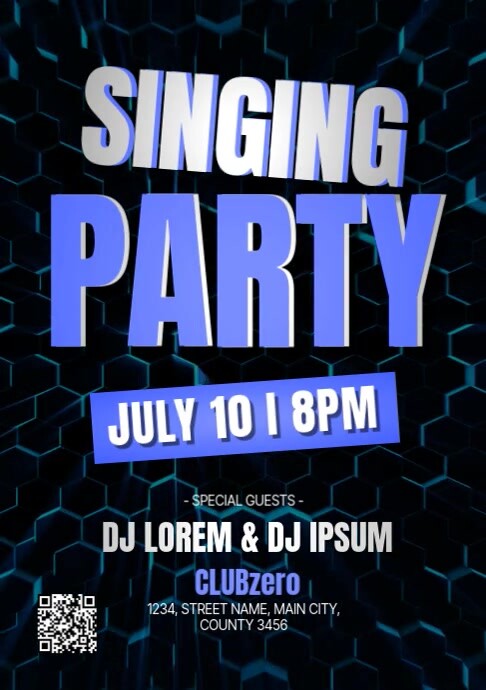 Neon Singing Party A4 template