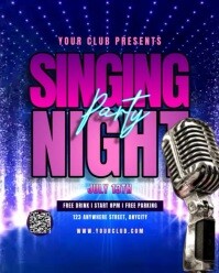 Neon Singing Party Instagram Portrait template