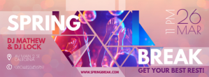 Neon Spring Party Banner Design รูปปกบน Facebook template