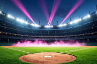 Neon Stadium Night Label template