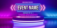 Neon Stage Background Roll Up Banner 3' × 6' template