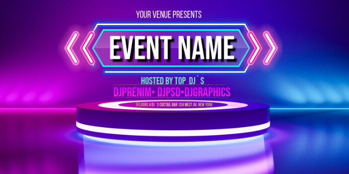 Neon Stage Background Rollbanner 3 stopy × 6 stóp template