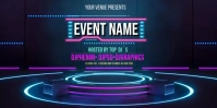 Neon Stage Background Roll Up Banner 3' × 6' template