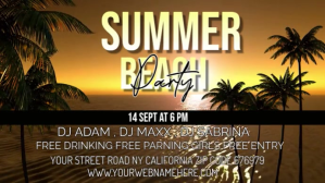 Neon Summer Beach Party Youtube Thumbnail YouTube-thumbnail template