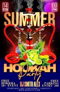 Neon Summer Half Page Wide template