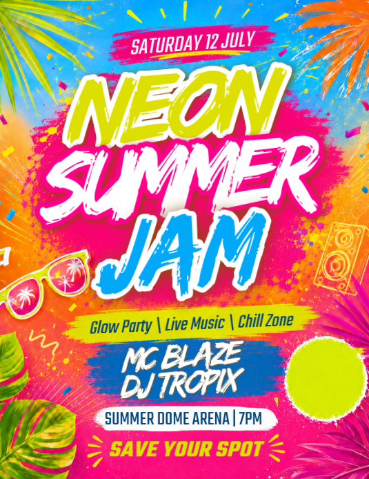 Summer Music Festival Flyers Template | PosterMyWall