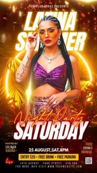 Neon Summer Night Party Video Ads Flyeri Instagram Story template