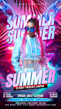 Neon Summer Party Instagram Story Instagram-verhaal template