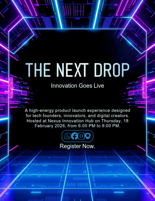 Copy of Neon Tech Product Launch Futuristic Abstract Flyer | PosterMyWall